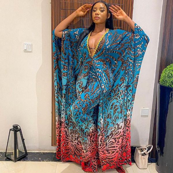 

women's two piece pants 2021 african summer casual fashion street ethnic style loose printing tie-dye two-piece set, White