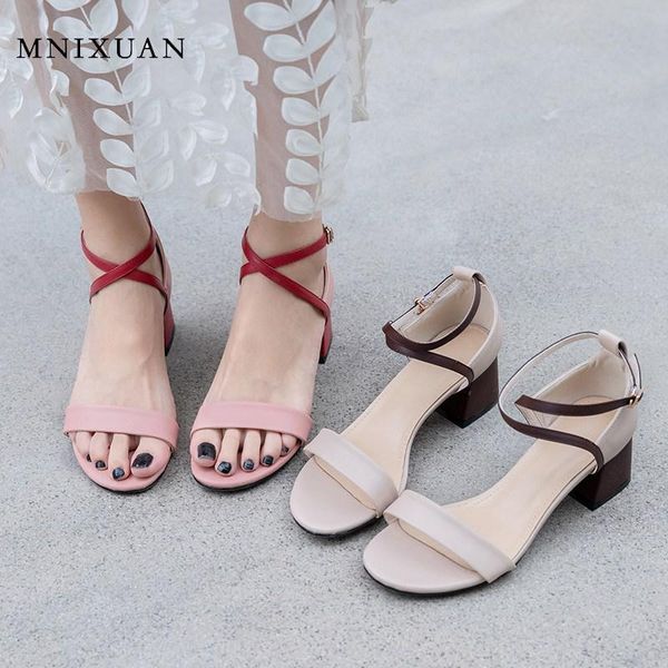 

fashion quality gladiator women sandals 2021 summer party elegant ankle strap open toe girls pink high heels big size 43, Black
