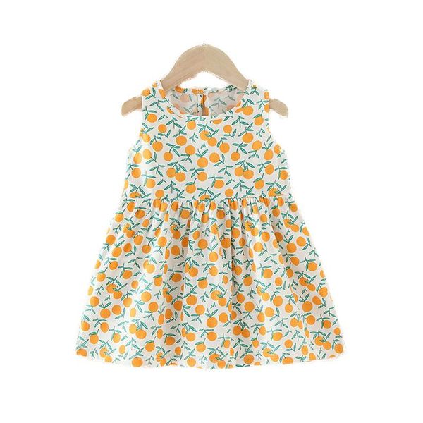 

style girls dress kids sleeveless princess pageant gown wedding birthday party vestidos clothes summer girl's dresses, Red;yellow