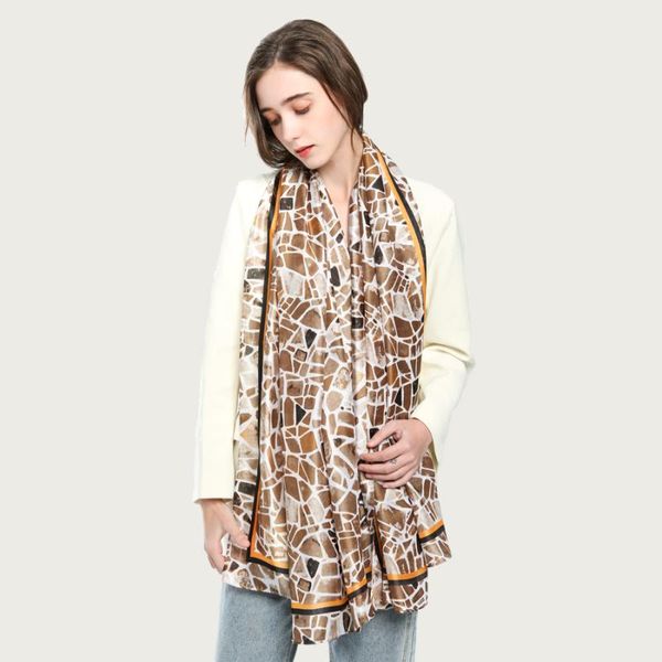 

scarves vintage silk neck scarf classic print foulard largeshawl hijab soft blanket wrap cover [5020], Blue;gray