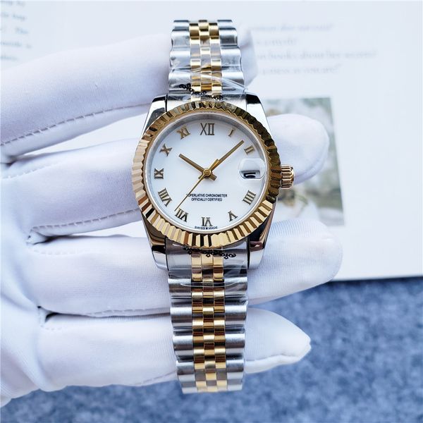 

u1 aaa quality fashionable classic 31mm ladies watch date watches high tempered glass surface sports wristwatch stainless steel material, Slivery;brown