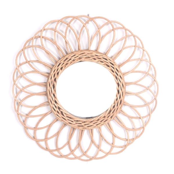 

rattan dressing mirror innovative art decoration wall makeup mirrors po props n7mb
