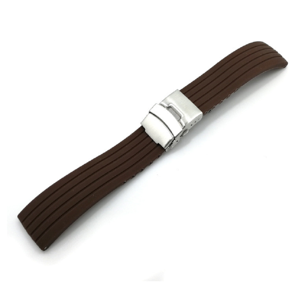 

watch bands shadowshark the silicone strap waterproof sport 18mm/20m/22mm/24mm watchband vertical stripes model to be launched in 2021, Black;brown