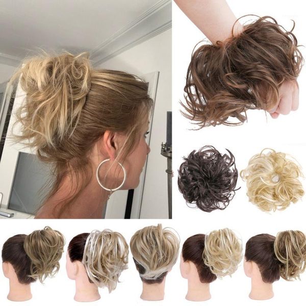 

est fashion curly messy hair ring scrunchie ponytail holder headbands headwear hairbands accessories styling tool1