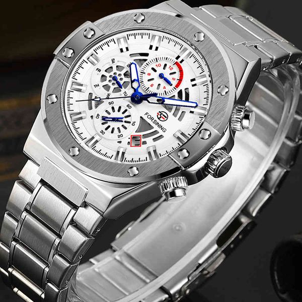 

men watches brand luxury rvs waterproof car mechanical fashion chronograph 's sports military, Slivery;brown
