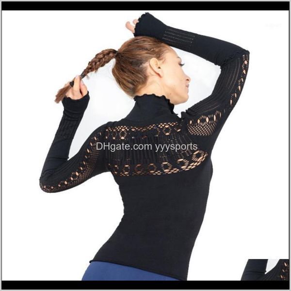 

outfits autumn winter slim fitnessclothes pullovers are thin hollow net red running yoga clothes ladies sports longsleeved ds1031 di1ox, White;red