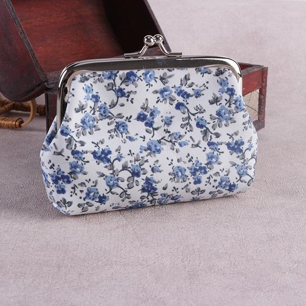 

coin purses hd brand fashion colorful lady lovely purse women vintage floral print cotton fabric small wallet hasp clutch bag, Red;black