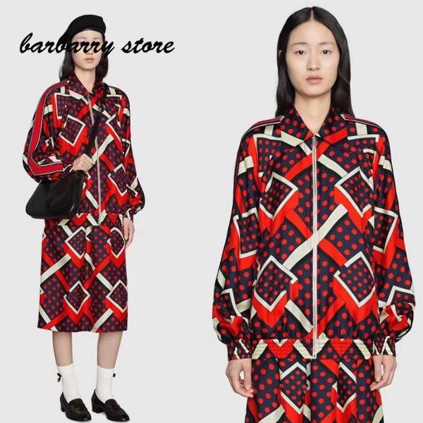 

women's tracksuits 2021 luxury design wave dot printing fashion long sleeve lapel shirt + high waist slim fitting shorts temperament su, Gray