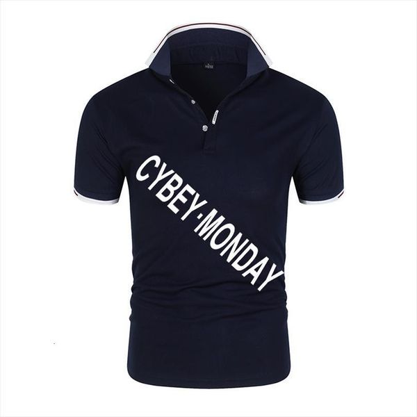 

cybey monday summer men polos short sleeve fashion shirts casual slim solid color business mens clothing, White;black
