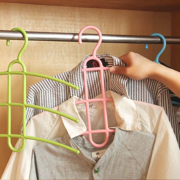 

hangers & racks 1pc multi-functional three layer anti-skid plastic clothes hanger drying fishbone type rack wardrobe wet and dry