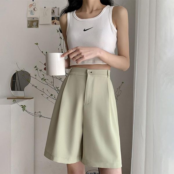 

women's shorts summer long loose 2021 korean style knee-length colorful casual for women, White;black
