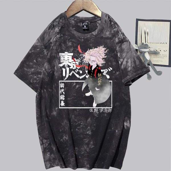 

men's t-shirts tokyo revengers short sleeve o-neck anime loose and fit tie dye t-shirt unisex, White;black