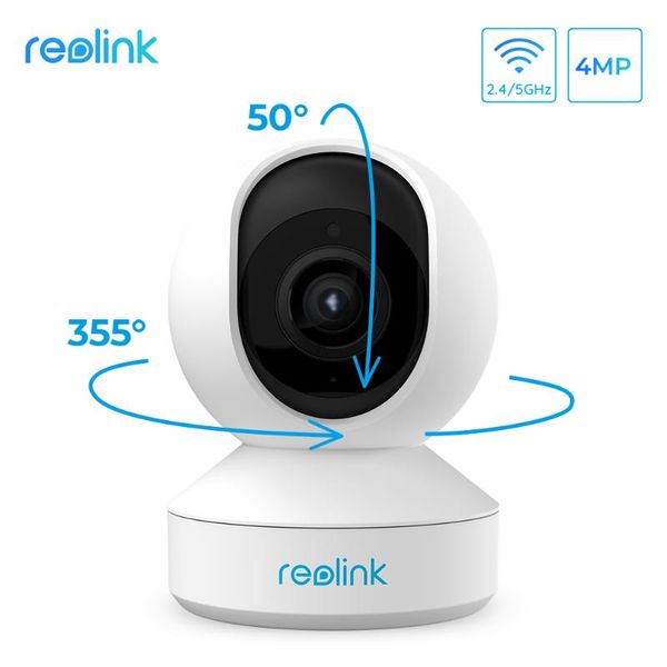

cameras reolink indoor 2.4g/5ghz wifi camera 4mp super hd pan&tilt 2-way audio motion detection smart home video surveillance e1 pro