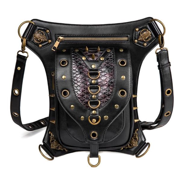 

waist bags szblaze gothic steampunk bag women fanny packs messenger shoulder motorcycle leather leg arm goth pack