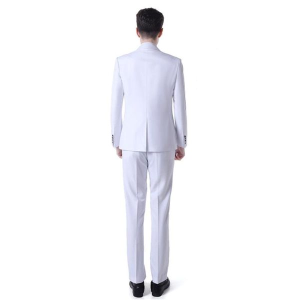 

men's suits & blazers traje de negocios para hombre casual delgado ajuste negro trajes con pantalones lujo blazer formal boda blanco, White;black