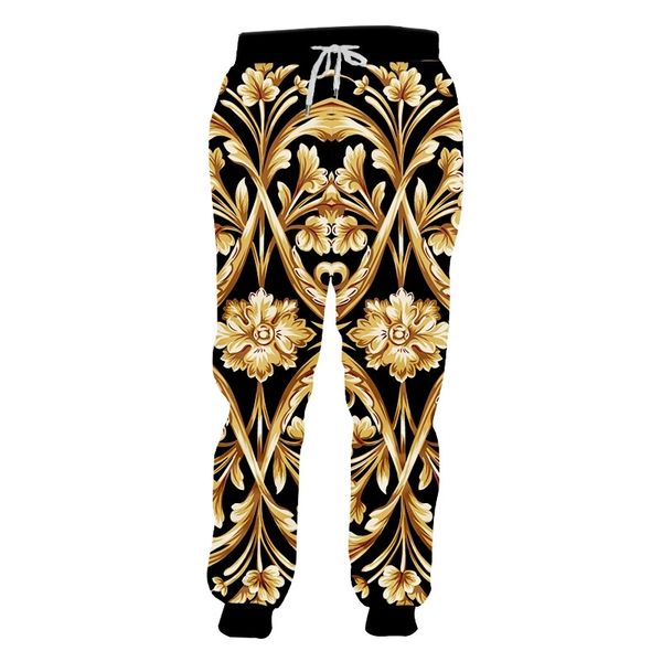

overseas casual hip hop 3d digital printed sports pants, Black