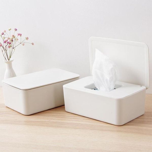 

tissue boxes rectangular napkin storage box dispenser for bathroom kitchen office wet with lid & napkins
