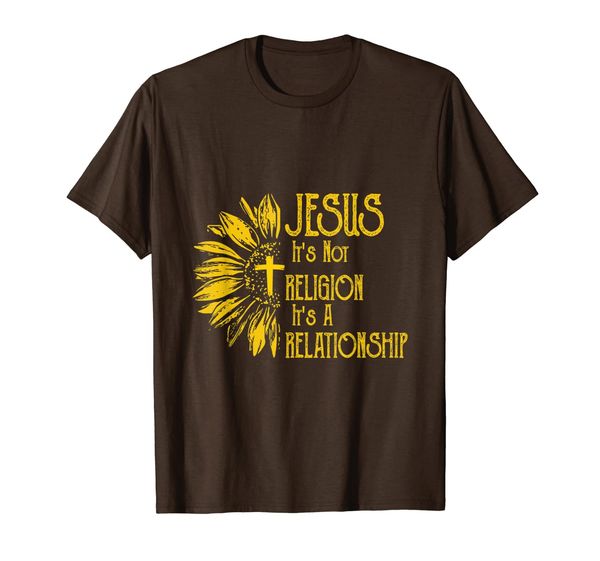 

jesus is not religion it's a relationship sunflower art tees, White;black
