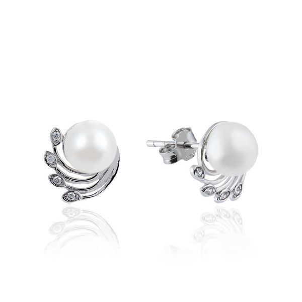 

other fashion sterling silver jewelry s925 stud earring natural white pearl ear great quality lasting forever chd00598, Golden;silver