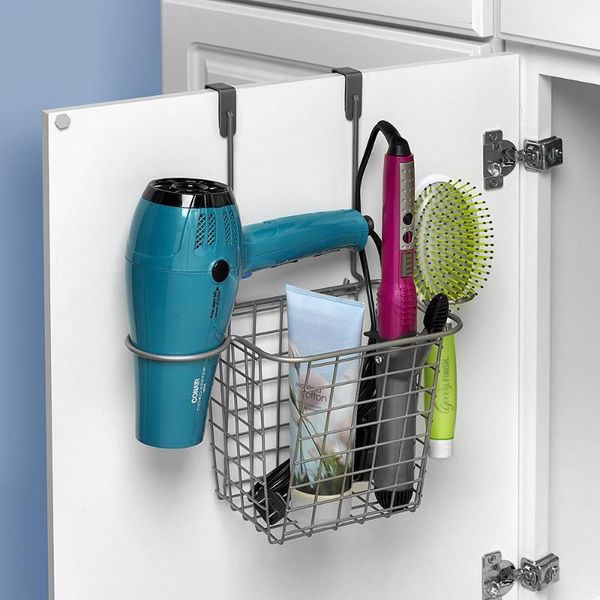 

bathroom storage & organization grid hair styling station over the cabinet door