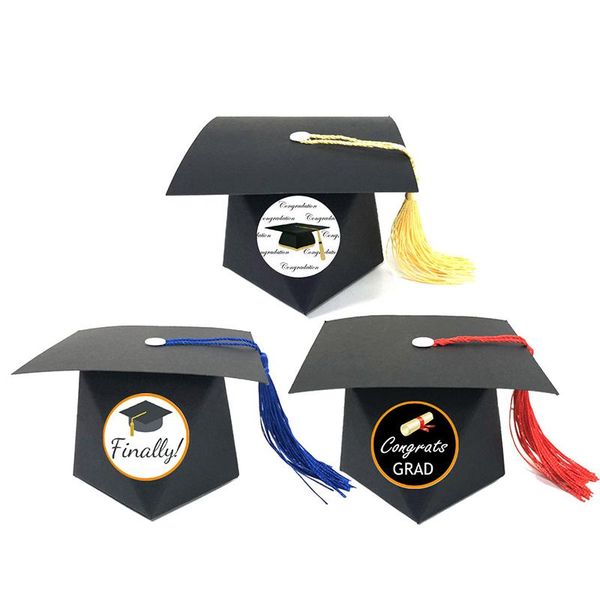 

party hats 12pcs candy box graduation gift packaging bachelor cap cake boxes paper diy chocolate cookies
