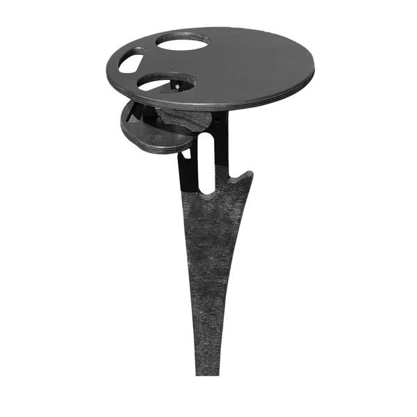 

portable beer table backyard entertainment beach camping folding outdoor round deskwooden picnic wine glass holder rack camp furniture