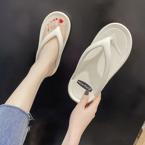 

slippers summer shoes bathroom slides outdoor indoor women thick bottom platform wedges sea flip-flop sandals, Black