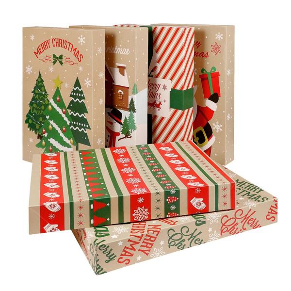 

gift wrap pretyzoom 6pcs christmas patterned boxes clothes presents holder holiday treat party favors