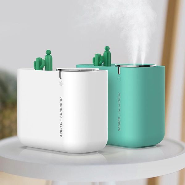 

double mist diffuser 3000ml car air humidifier usb aroma oil water maker fogger for home office with night lights humidifiers