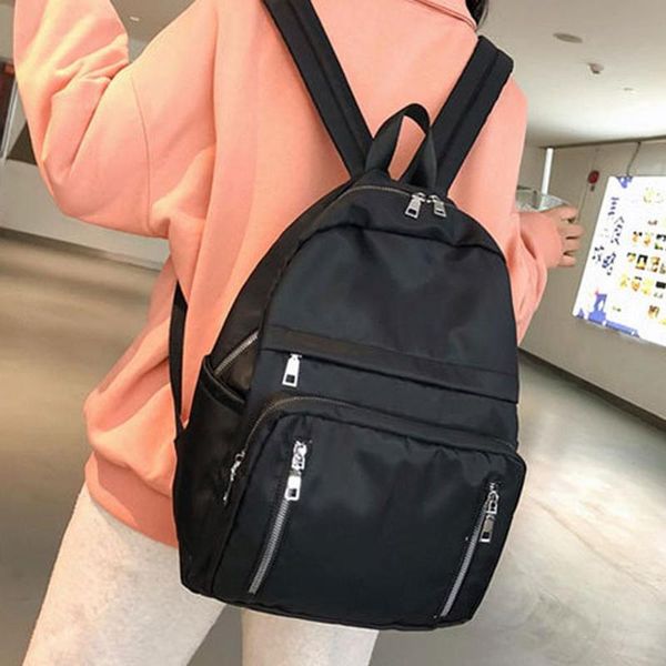 

backpack women casual quality nylon waterproof zip student travel multi-pocket school bag pack outdoor sport