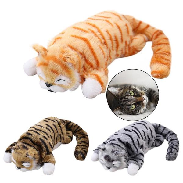 

cat toys electric wagging realistic plush doll interactive toy catnip for chewing kicking