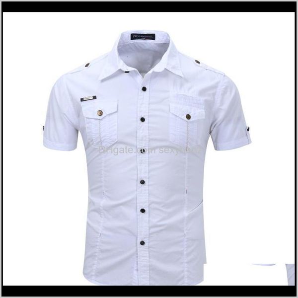 

clothing apparel drop delivery 2021 100percent cotton solid men spring summer casual clothes short sleeve slim fit dress shirts mens social, White;black
