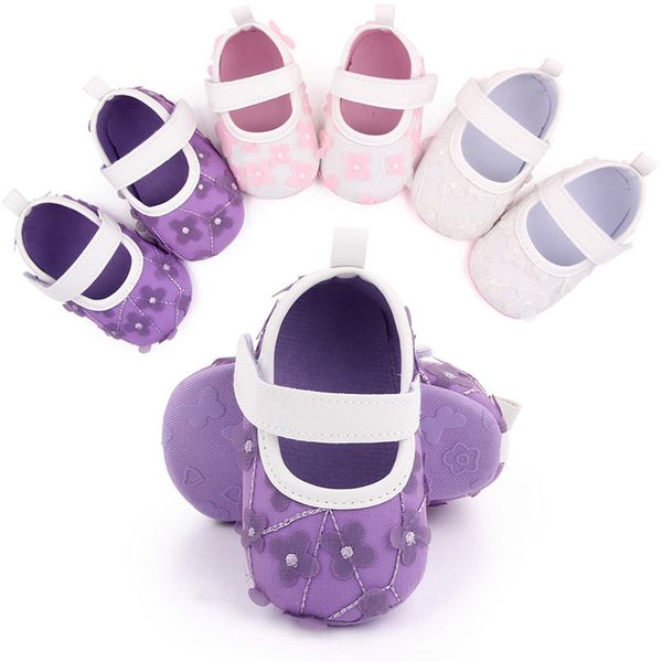 

baby first walkers infant shoes toddler girls footwear cute flower princess moccasins soft 0-12 months b8283