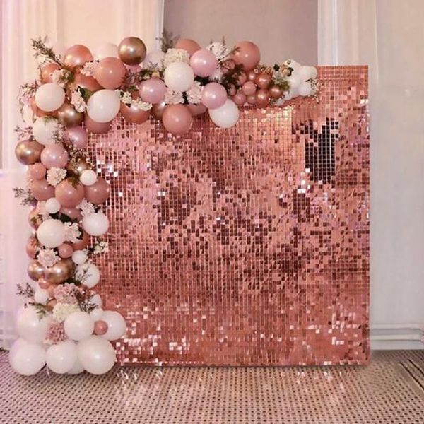 Decorazione per feste Sfondo Foil Curtain Paillettes Sfondo Rain For Po Zone Wedding Baby Shower Birthday Decor