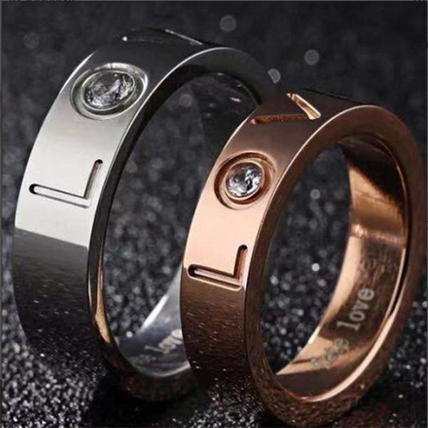 

wedding rings romantic "love" round metal ring for women men engagement party jewelry hand accessories size 6-10, Slivery;golden