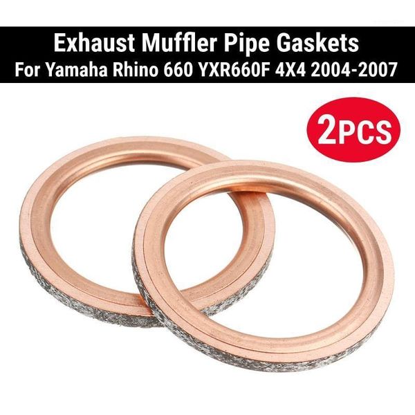 

2pcs motorcycle exhaust pipe muffler gaskets for rhino 660 yxr660f 4x4 2004 2005 2006 2007 accessories motor1