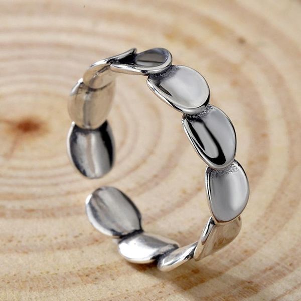 

wedding rings multi-layer chiba scale ring ladies simple personality smooth round finger opening retro jewelry gift, Slivery;golden