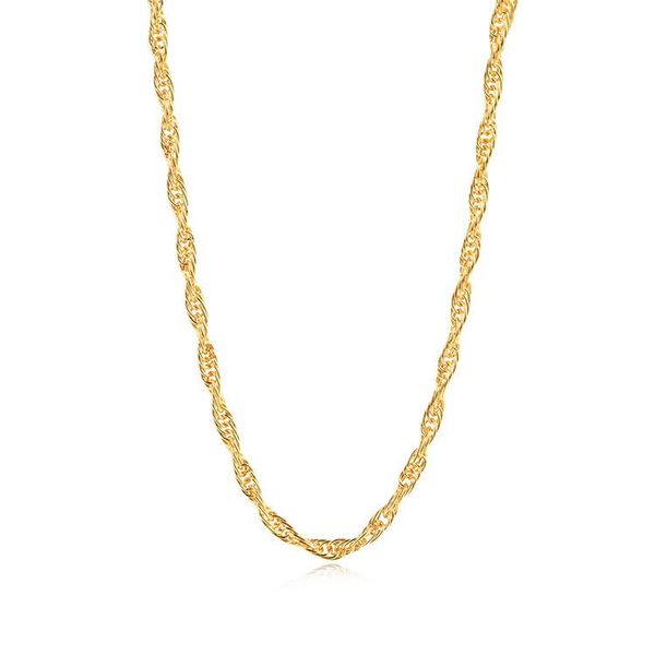 

chains 24k solid gold jewelry 2.5mm rope chain necklace for woman, Silver