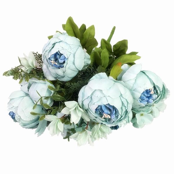 

decorative flowers & wreaths silk rose flower european 1 bouquet artificial fall vivid peony fake leaf wedding home party decoration