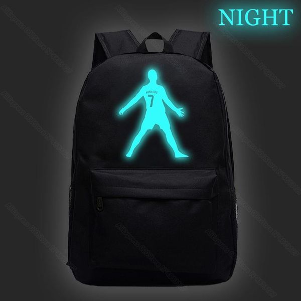 

backpack cristiano ronaldo cr7 luminous school night glow lapmen boys girls daily bags kids teens students