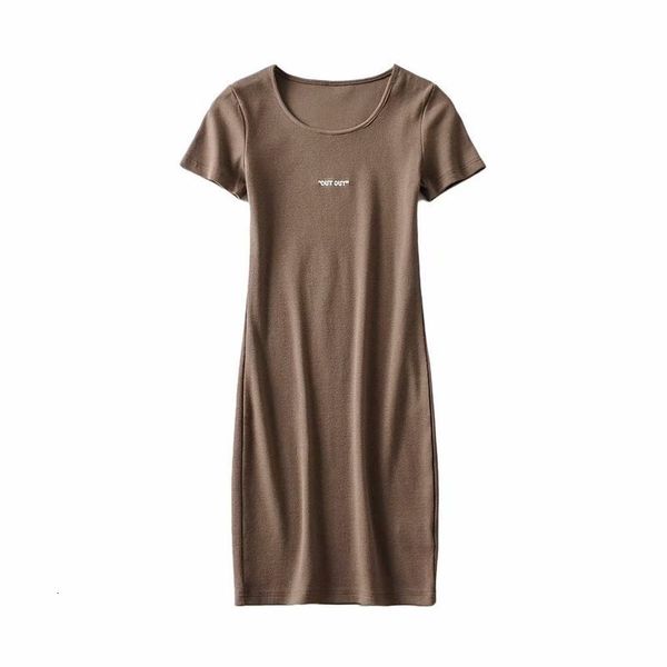 

letter casual dresses personalized embroidered out short sleeve wrap up stretch wind sports dress, Black;gray