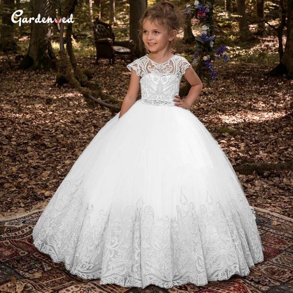 

girl's dresses white flower girl dress 2021tulle lace princess for sleeveless first communion kids birthday child gown, Red;yellow