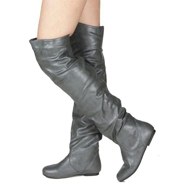 

boots blxqpyt super big size 34-48 over the knee women autumn winter plush warm flat heel fashion casual fur shoes woman bl3804, Black