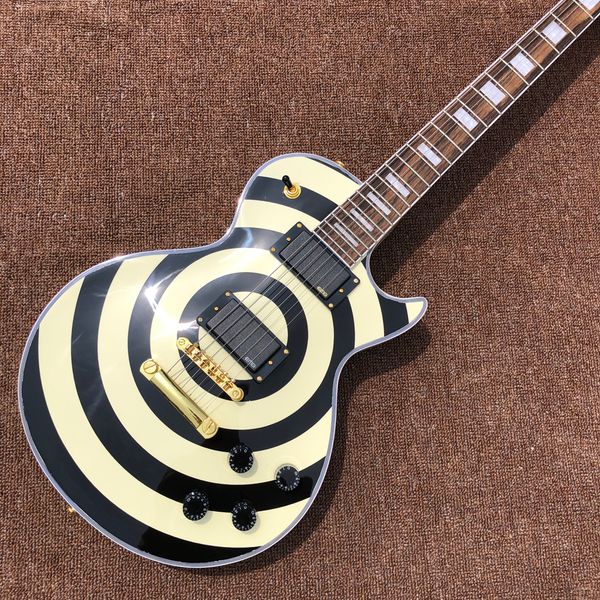 

electric guitar golden hardware emg pickups zakk model mahogany body maple top