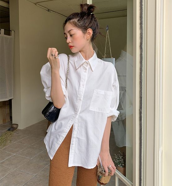 

women's blouses & shirts spring female shirt of women summer blouses maxi casual elegant vintage sleeves long cotton oversize loose rmz, White