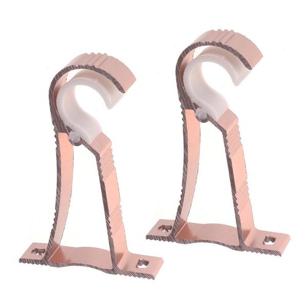 

curtain & drapes 2pcs thicker roman style rod aluminum alloy single bracket drapery pole (rose gold)