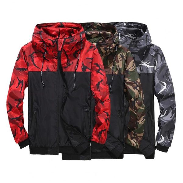 

men's jackets quick dry great windproof autumn jacket smooth camouflage for daily wear, Black;brown