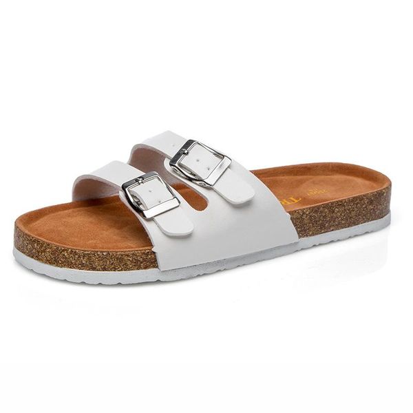 

classics tow belt cork shoes women brand open toe roman sandals lady slides woman flip flops gladiator, Black