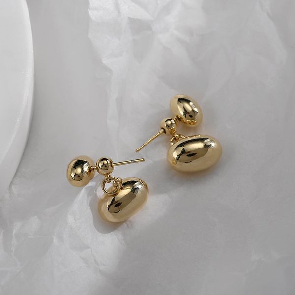 

fine jewelry online oval bean metal silver needle earrings fashion simple cold wind 65% off store online sale