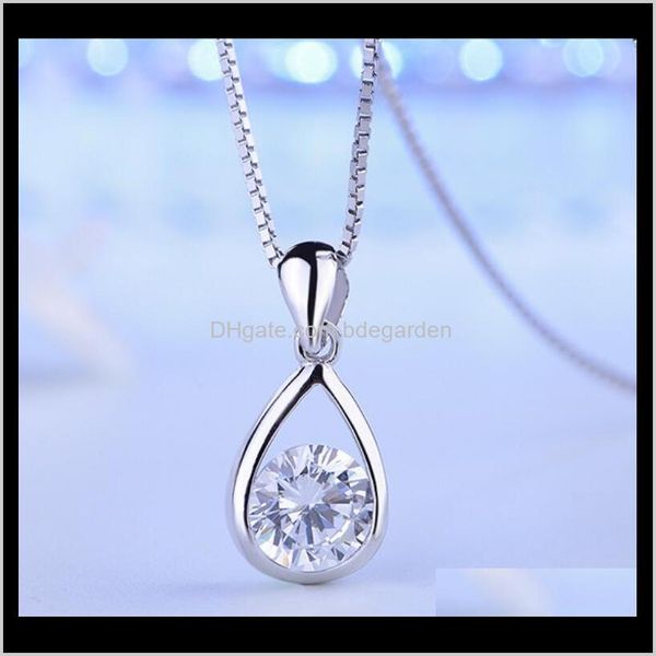 

necklaces & pendants delivery 2021 jewelry s925 sterling sier for women water drop zircon pendant necklace fashion of 6w0q5, Silver